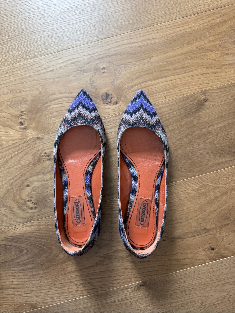 Missoni Purple Herringbone Ballet Flats